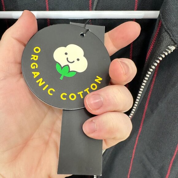 NWT Dangerfield Black and Red Striped, Zippered, A-Line Super Cute Goth Dress - Picture 9 of 13